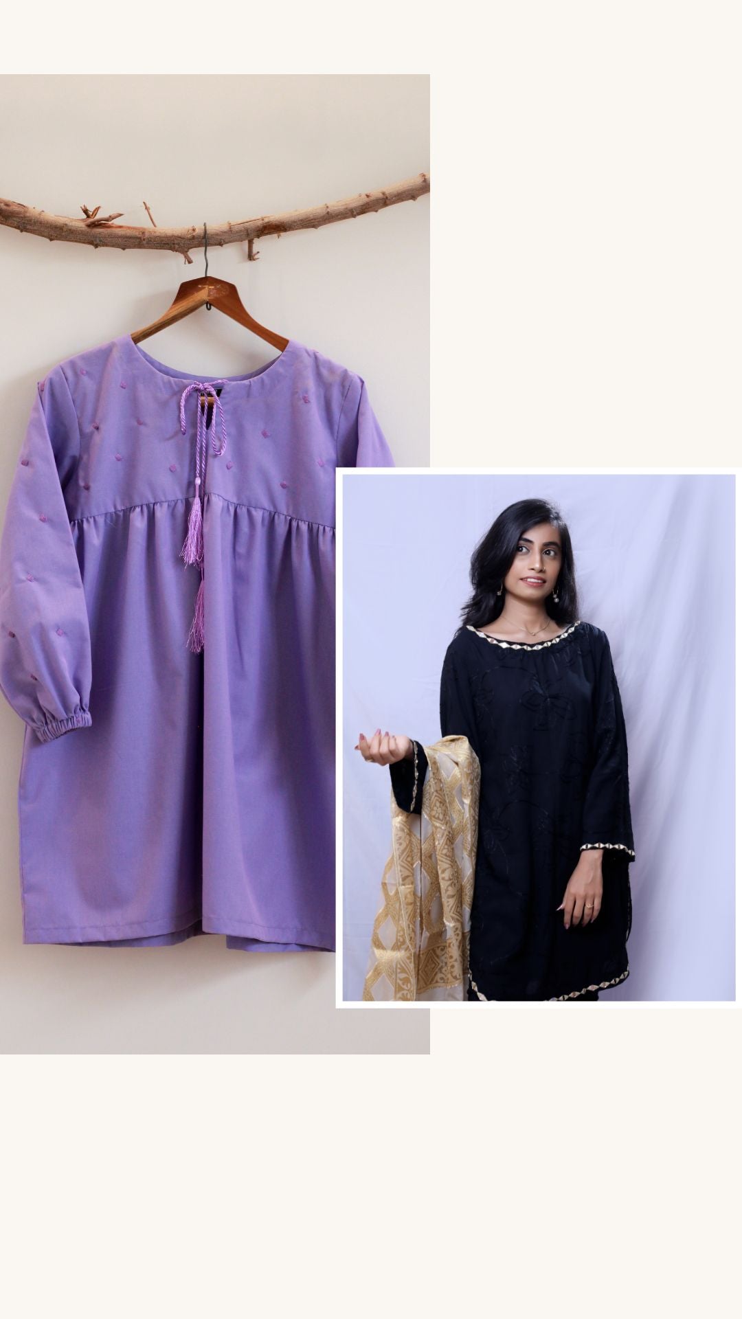Lavendar & Classic Black
